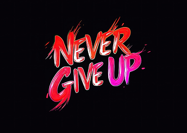 Never Give Up Text Art