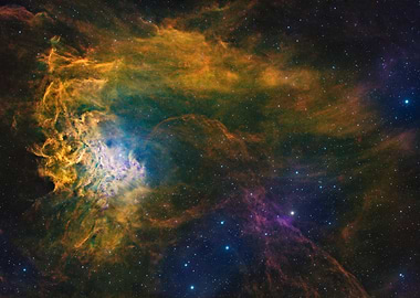 The Flaming Star - Vibrant Nebula in Deep Space