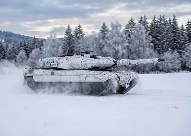 Tank in Snowy Forest