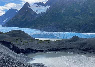 Spencer Glacier and Mountain Landscape