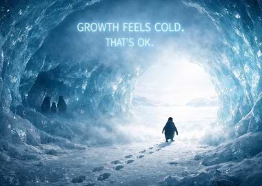 Penguins in an Ice Cave