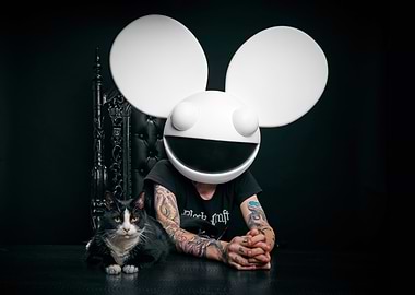 Deadmau5 and Cat on Throne
