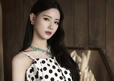 cho mi yeon gi dle in Polka Dot Dress and Necklace
