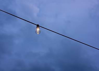 Single Light Bulb on a Wire - Light in the dark