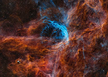 Stunning Nebula with Blue and Orange Hues