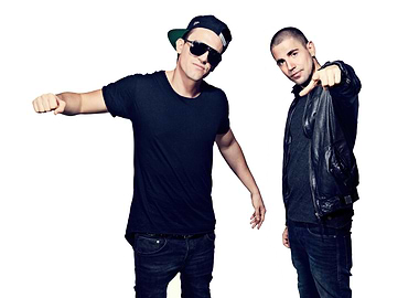 dimitri vegas like mike duo posing against a white background