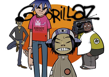 Gorillaz Band Members with Boombox