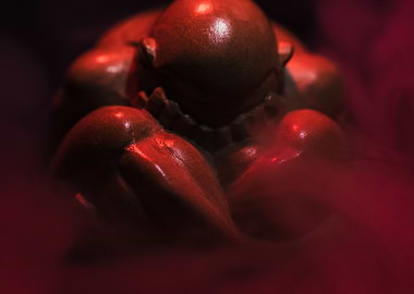 Red Pepper Sculpture with Smoke