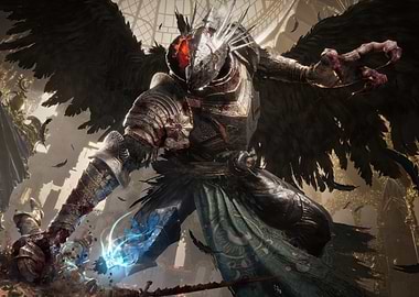 Dark Fantasy Warrior with Wings lord of the fallen