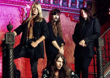 Heavy Metal Band Posed Portrait savatage stairs