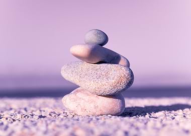 Lilackish Bokeh Stacked Stones