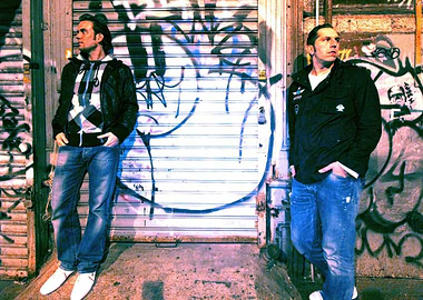 michael mind posing in front of graffiti