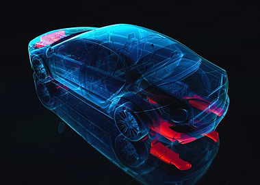 X-ray view of a car