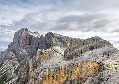 Majestic Mountain Peaks Under Cloudy Sky - Cima Rosetta - Italy