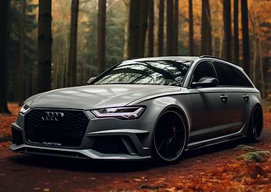 Audi RS6 in Autumn Forest