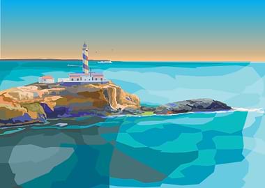 Lighthouse on a rocky coast