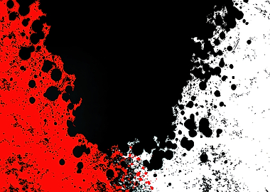 Abstract Red, Black, and White Splatter