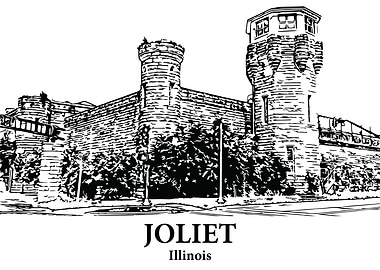 Joliet Illinois Cityscape Drawing