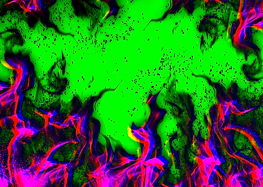 Abstract Fiery Green Background