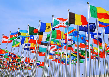 International Flags Flying High