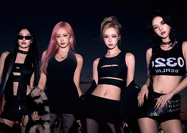 aespa Four women in black outfits posing