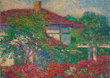 Impressionist Garden with House