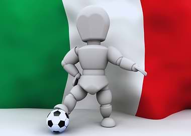 Mannequin with Soccer Ball and Italian Flag