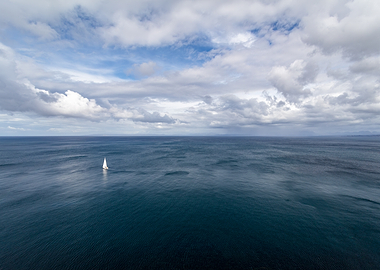 Sailboat on the Open Sea