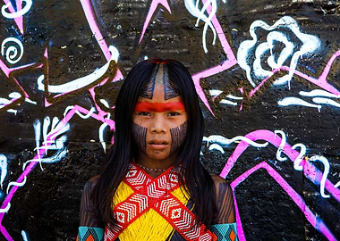 Indigenous Child with Face Paint