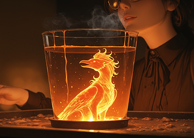 Fiery Phoenix in a Glass Jar