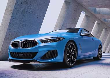 Blue BMW 8 Series Coupe