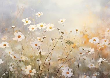 White daisies in sunlight