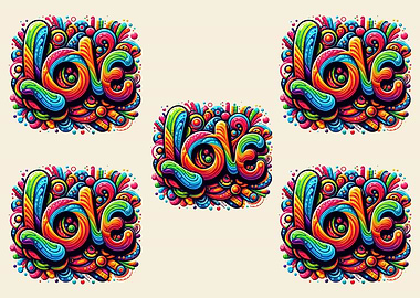 LOVE Bubble Art Text