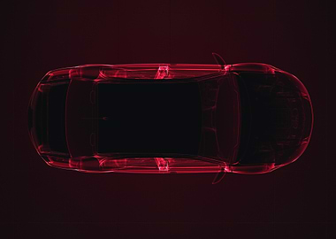 Red Car Outline Top View