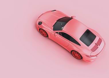 Pink Sports Car on Pink Background