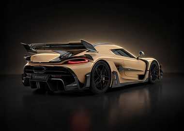 Mansory Gold Supercar Rear View