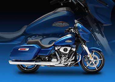 Blue Harley-Davidson Motorcycle