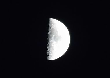 Half Moon in Dark Sky