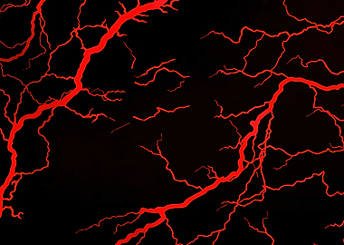 Red Lightning on Black Background