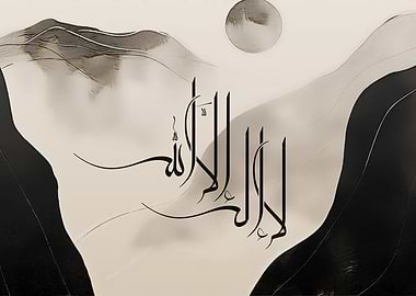 La Ilaha Illa Allah — Modern Minimal Arabic Calligraphy
