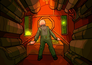 Man in Submarine Control Room