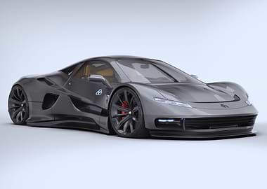 Futuristic Dark Gray Sports Car