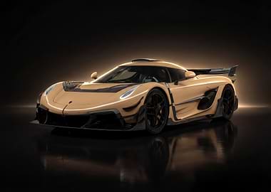 Golden Hypercar with Black Accents