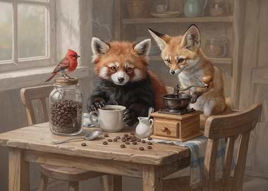 Animals Enjoying Coffee