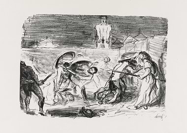 Battle Scene with Standing Figure