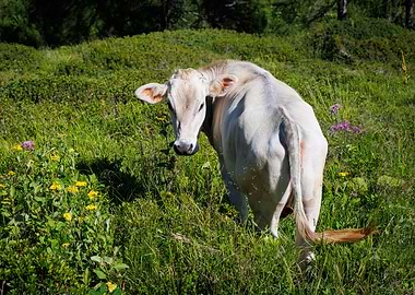 Cow in a Grassy Field