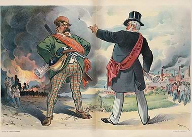 Labor vs. Capital Political Cartoon