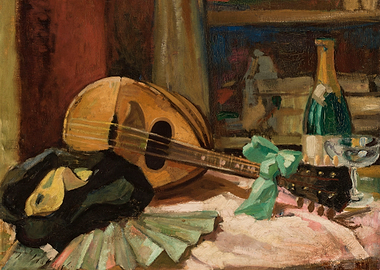Still Life with Mandolin and Champagne