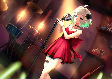 Anime Singer Performing on Stage