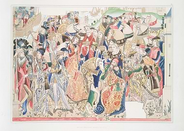 Medieval Procession with Elaborate Costumes